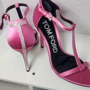Tom Ford | Shoes | Tom Ford Iconic Satin Sandals In Pink Sz 38 | Poshmark